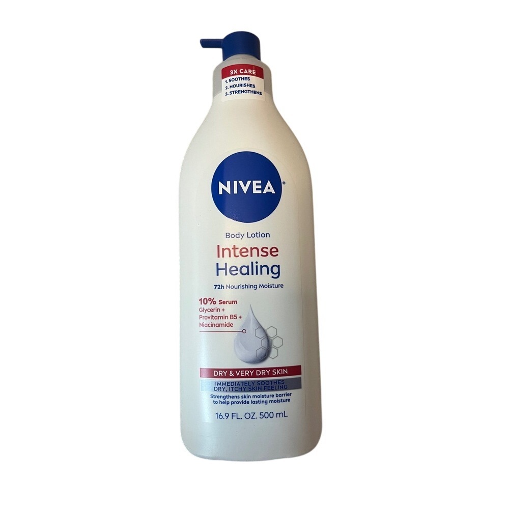 NIVEA Intense Healing Body Lotion 72h Moisture Very Dry Skin 16.9 FL OZ 500 mL